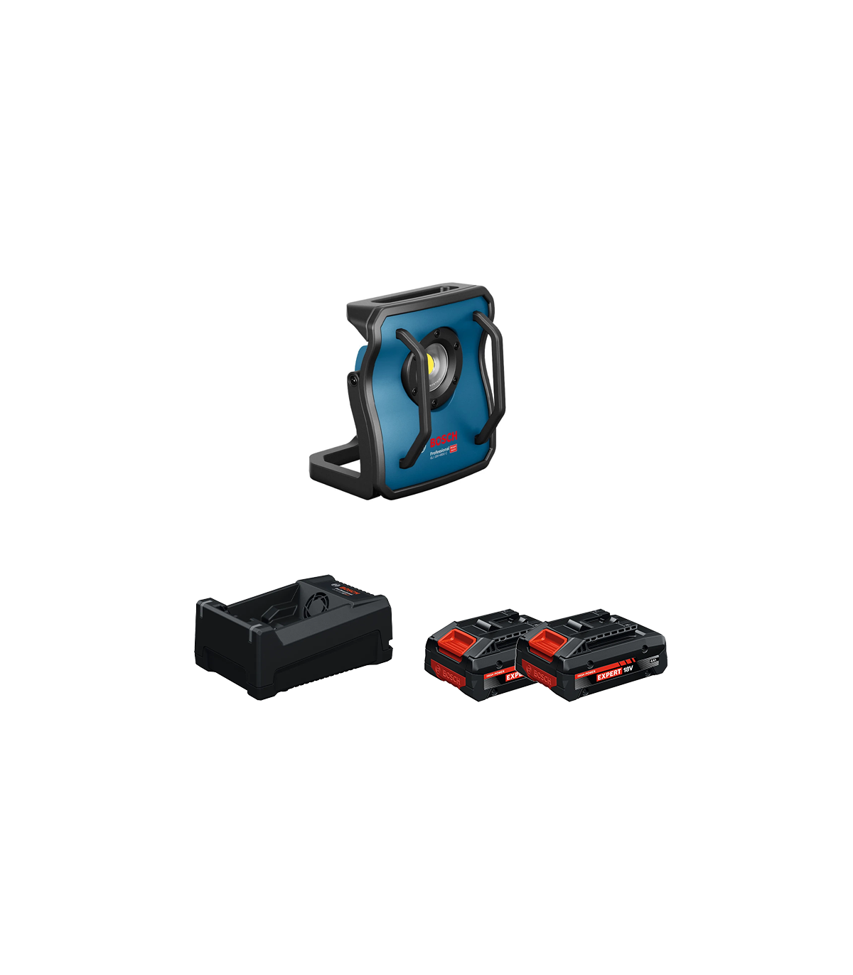 Projecteur de chantier GLI 18V-4000 C + 2 Batteries EXPERT 4 Ah + 1 Chargeur GAL 12V/18V-80 BOSCH