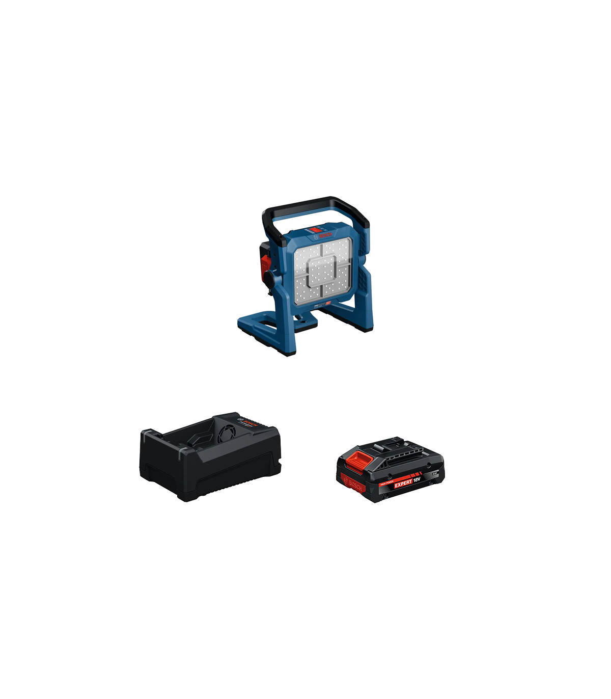 Projecteur de chantier GLI 18V-5000 + 1 Batterie EXPERT 4 Ah + 1 Chargeur GAL 12V/18V-80 BOSCH