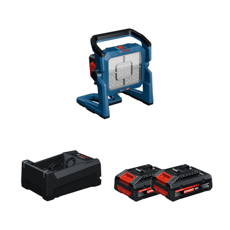 Projecteur de chantier GLI 18V-5000 + 2 Batteries EXPERT 4 Ah + 1 Chargeur GAL 12V/18V-80 BOSCH