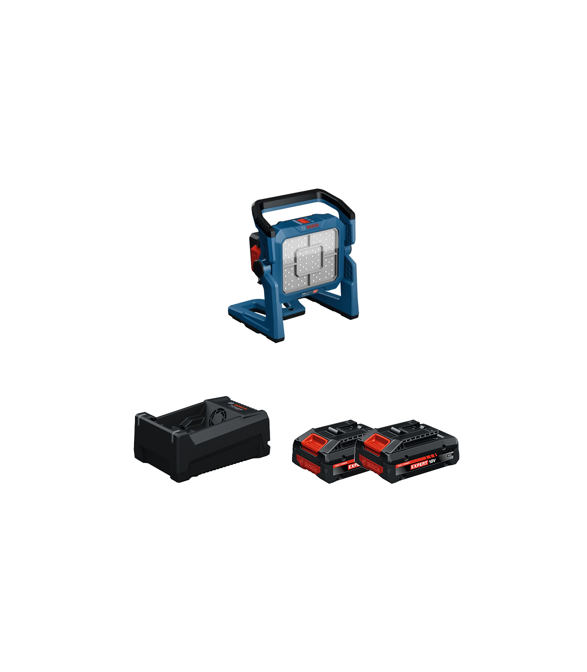 Projecteur de chantier GLI 18V-5000 + 2 Batteries EXPERT 4 Ah + 1 Chargeur GAL 12V/18V-80 BOSCH
