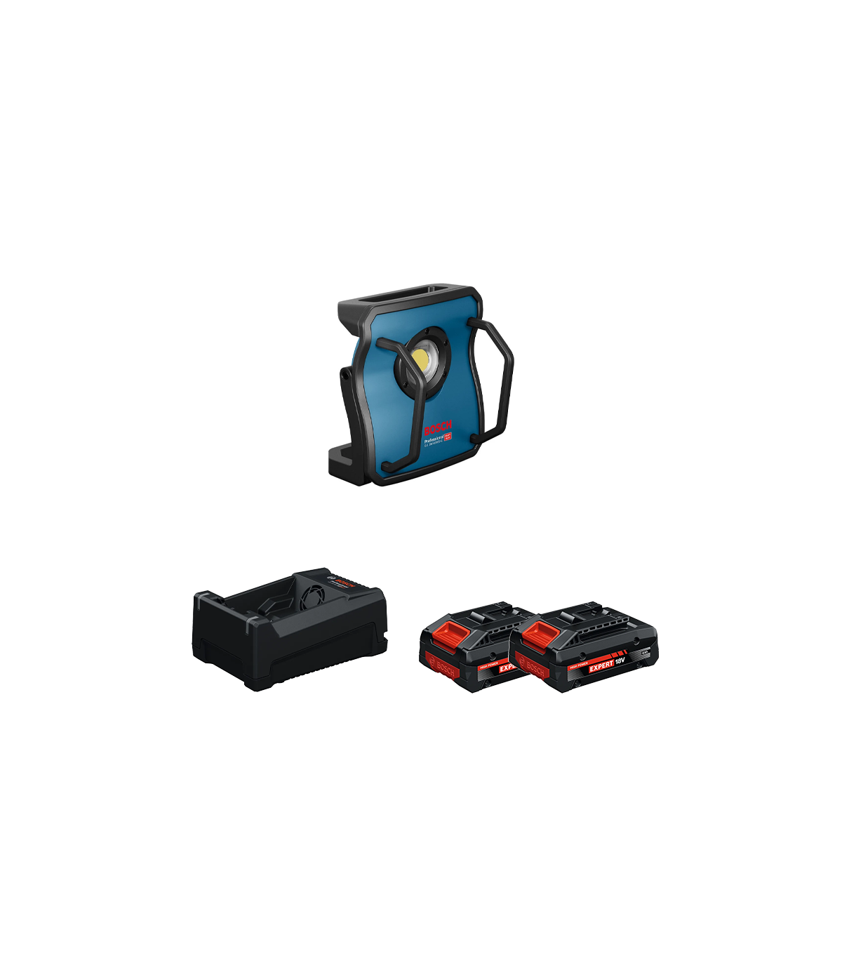 Lampe GLI 18V-10000 C + 2 Batteries EXPERT 4 Ah + 1 Chargeur GAL 12V/18V-80 BOSCH