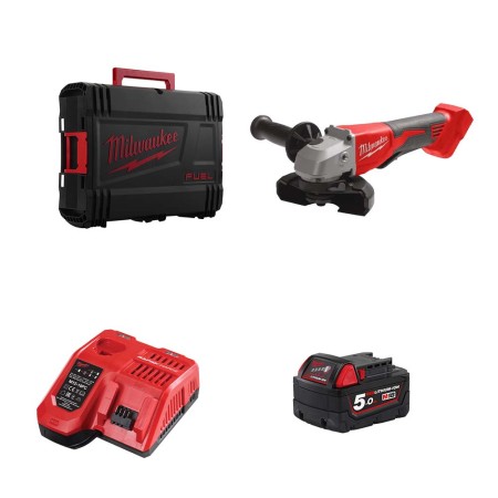 Meuleuse Ø 125 mm M18 BLSAG125XPD-0 + 1 batterie 18V M18 5 Ah + 1 chargeur rapide M12/18 FC MILWAUKEE