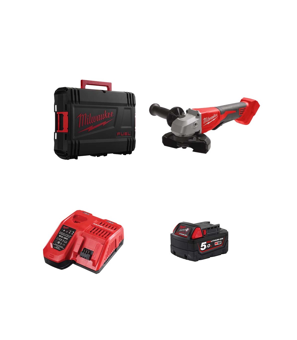 Meuleuse Ø 125 mm M18 BLSAG125XPD-0 + 1 batterie 18V M18 5 Ah + 1 chargeur rapide M12/18 FC MILWAUKEE