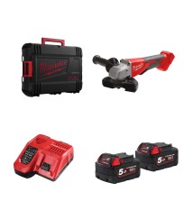 Meuleuse Ø 125 mm M18 BLSAG125XPD-0 + 2 batteries 18V M18 5 Ah + 1 chargeur rapide M12/18 FC MILWAUKEE