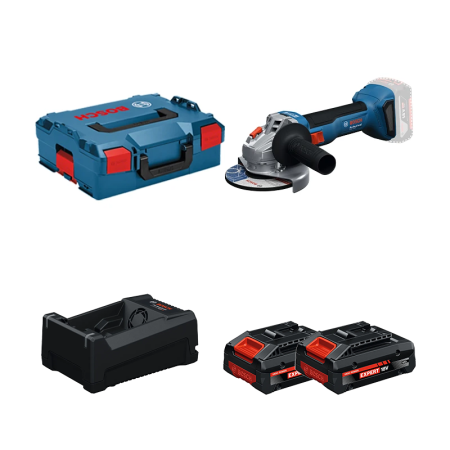 Meuleuse Ø125 mm GWS 18V-8 + 2 Batteries EXPERT 4 Ah + 1 Chargeur GAL 12V/18V-80 BOSCH