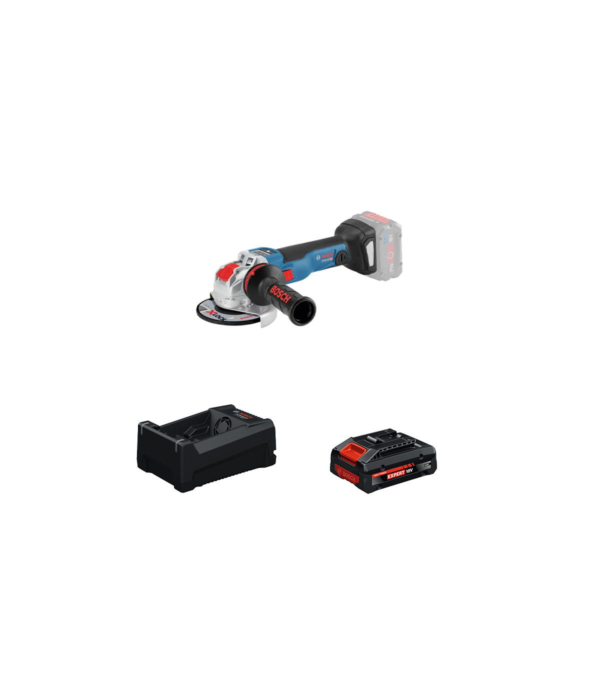 Meuleuse Ø125 mm GWX 18V-10 SC + 1 Batterie EXPERT 4 Ah + 1 Chargeur GAL 12V/18V-80 BOSCH