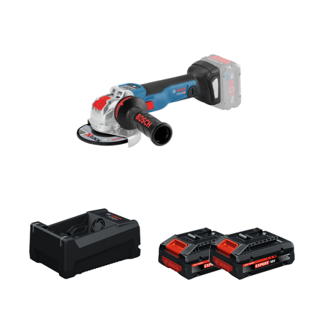 Meuleuse Ø125 mm GWX 18V-10 SC + 2 Batteries EXPERT 4 Ah + 1 Chargeur GAL 12V/18V-80 BOSCH