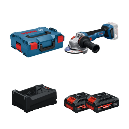 Meuleuse Ø125 mm GWS 18V-11 S + 2 Batteries EXPERT 4 Ah + 1 Chargeur GAL 12V/18V-80 BOSCH
