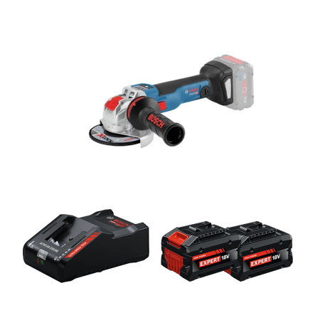 Meuleuse Ø125 mm GWX 18V-10 SC + 2 Batteries EXPERT 8 Ah + 1 Chargeur EXAL18V-160 BOSCH