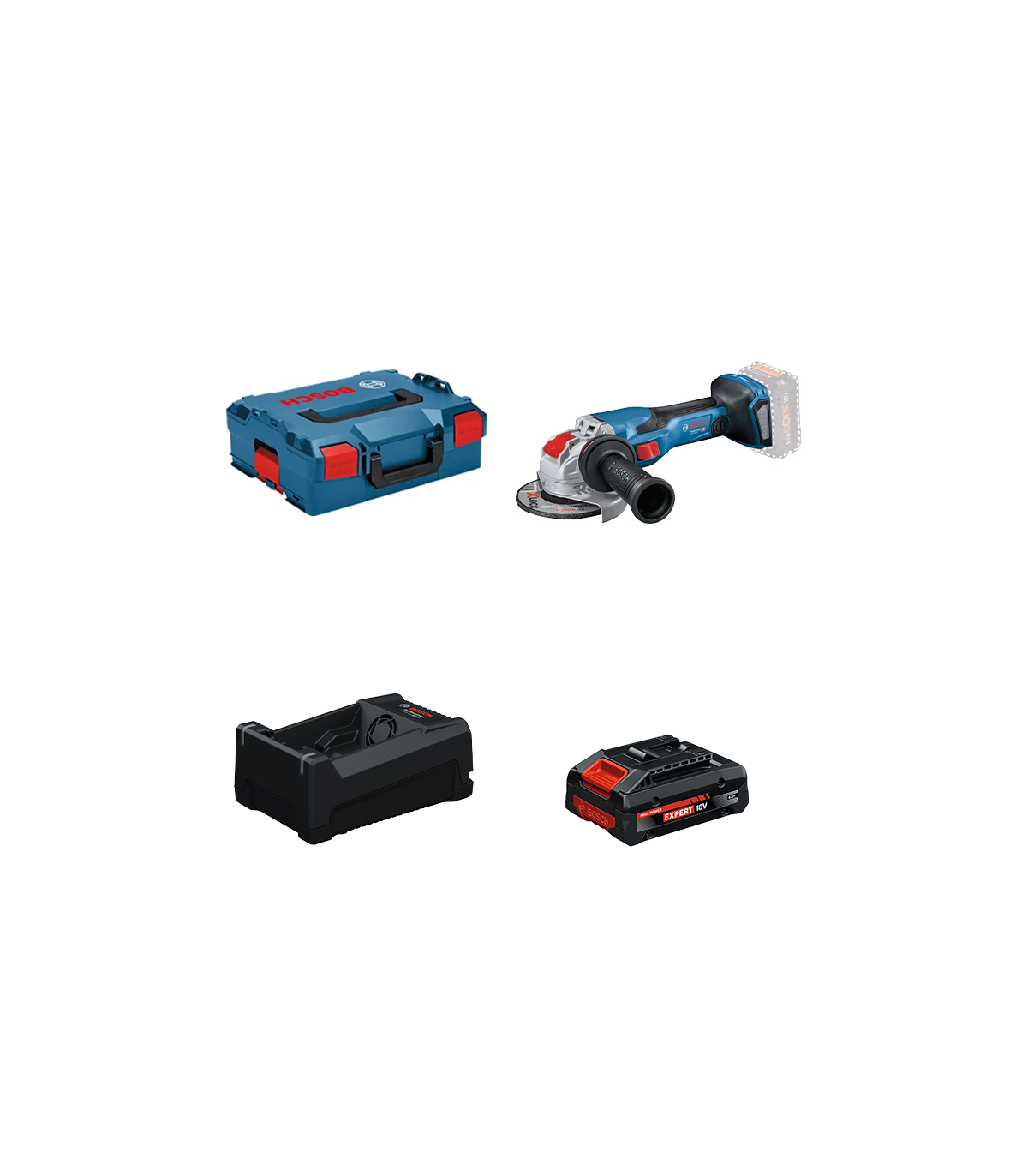 Meuleuse Ø125 mm GWX 18V-15 C + 1 Batterie EXPERT 4 Ah + 1 Chargeur GAL 12V/18V-80 BOSCH
