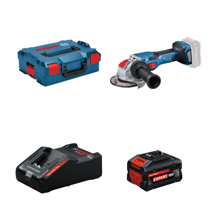 Meuleuse Ø125 mm GWX 18V-15 C + 1 Batterie EXPERT 8 Ah + 1 Chargeur EXAL18V-160 BOSCH