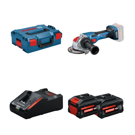 Meuleuse Ø125 mm GWX 18V-15 C + 2 Batteries EXPERT 8 Ah + 1 Chargeur EXAL18V-160 BOSCH