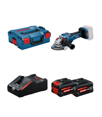 Meuleuse Ø125 mm GWS 18V-15 PSC + 2 Batteries EXPERT 8 Ah + 1 Chargeur EXAL18V-160 BOSCH