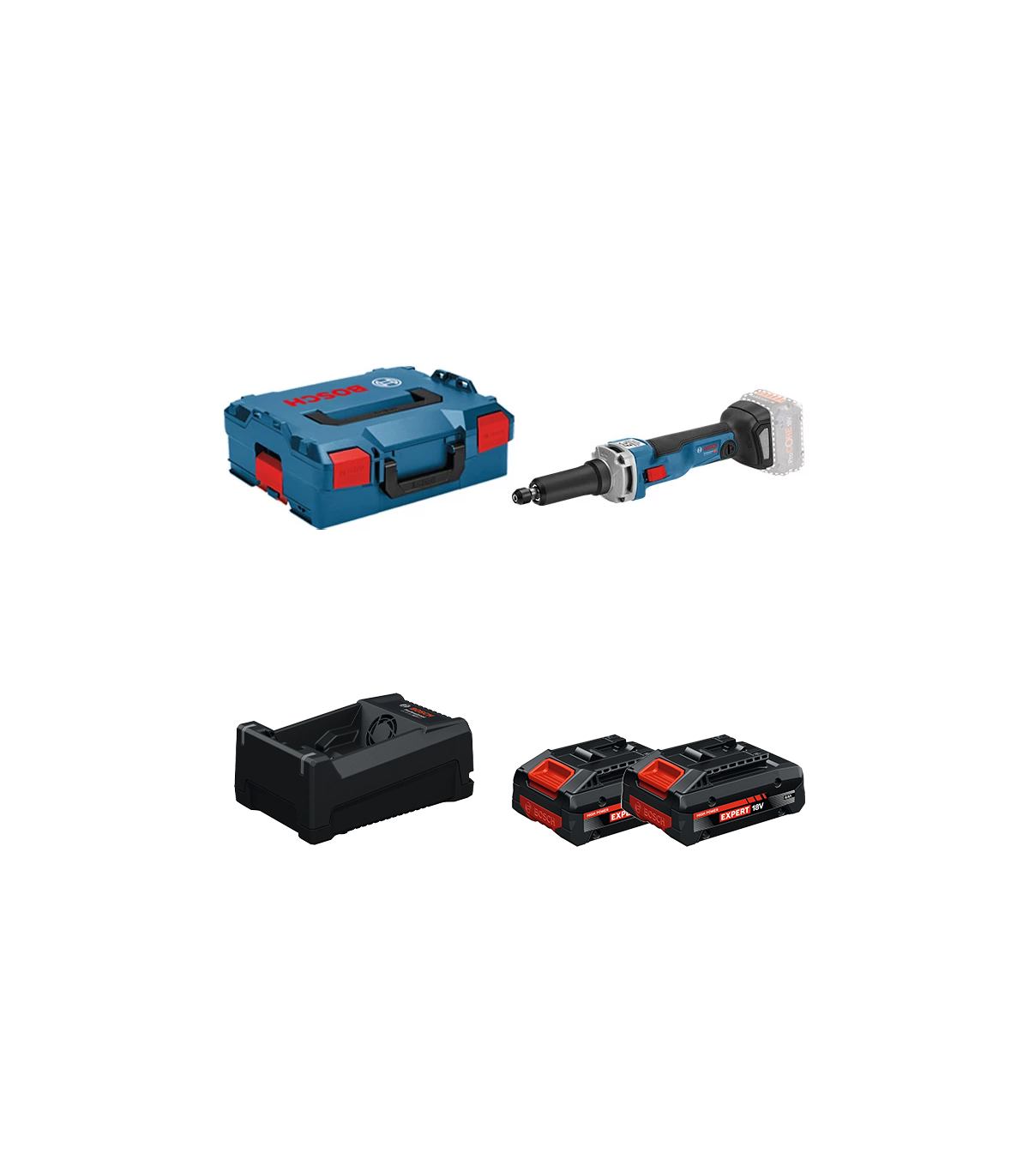Meuleuse GGS 18V-23 LC + 2 Batteries EXPERT 4 Ah + 1 Chargeur GAL 12V/18V-80 BOSCH