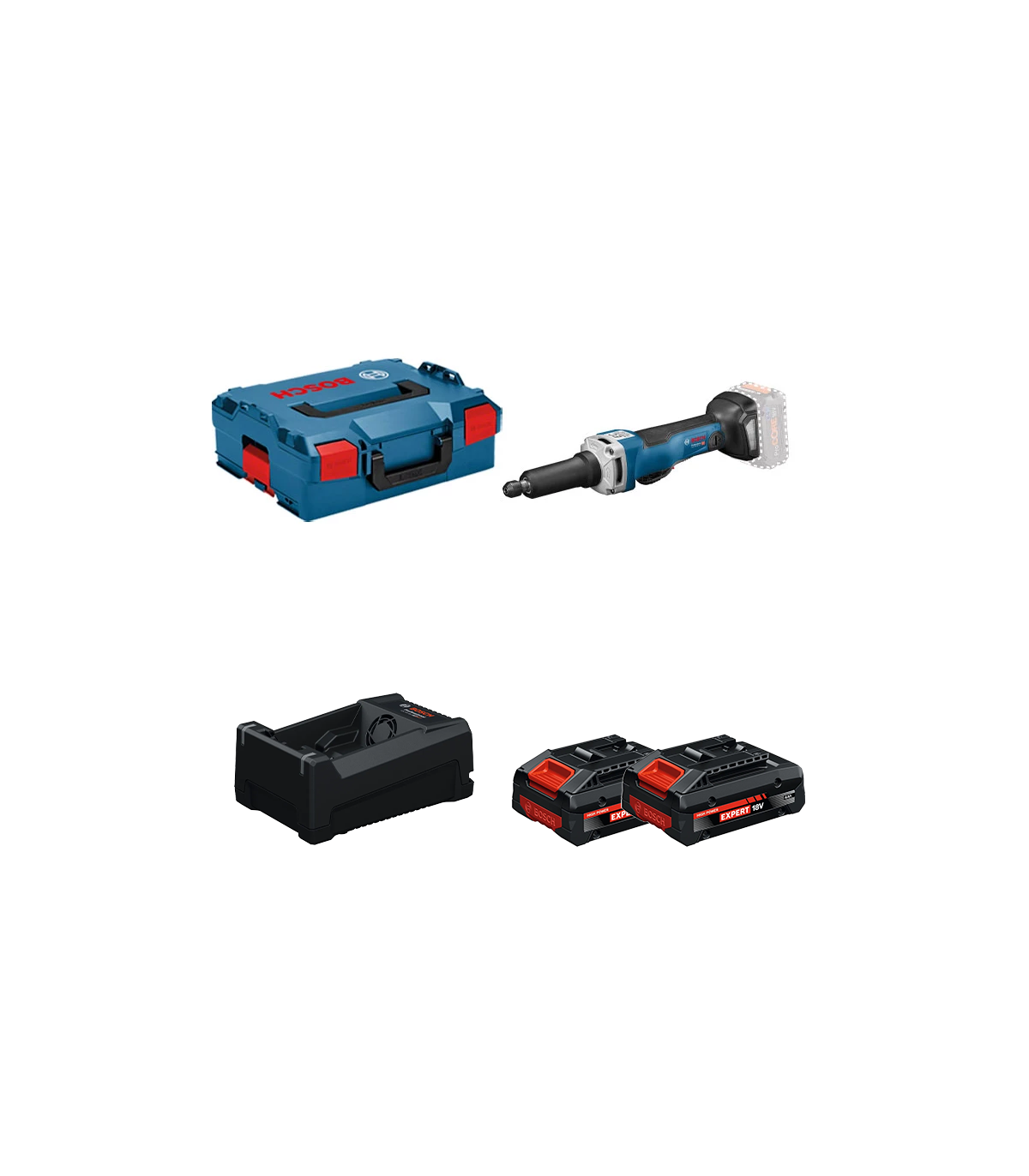 Meuleuse droite GGS 18V-23 PLC + 2 Batteries EXPERT 4 Ah + 1 Chargeur GAL 12V/18V-80 BOSCH