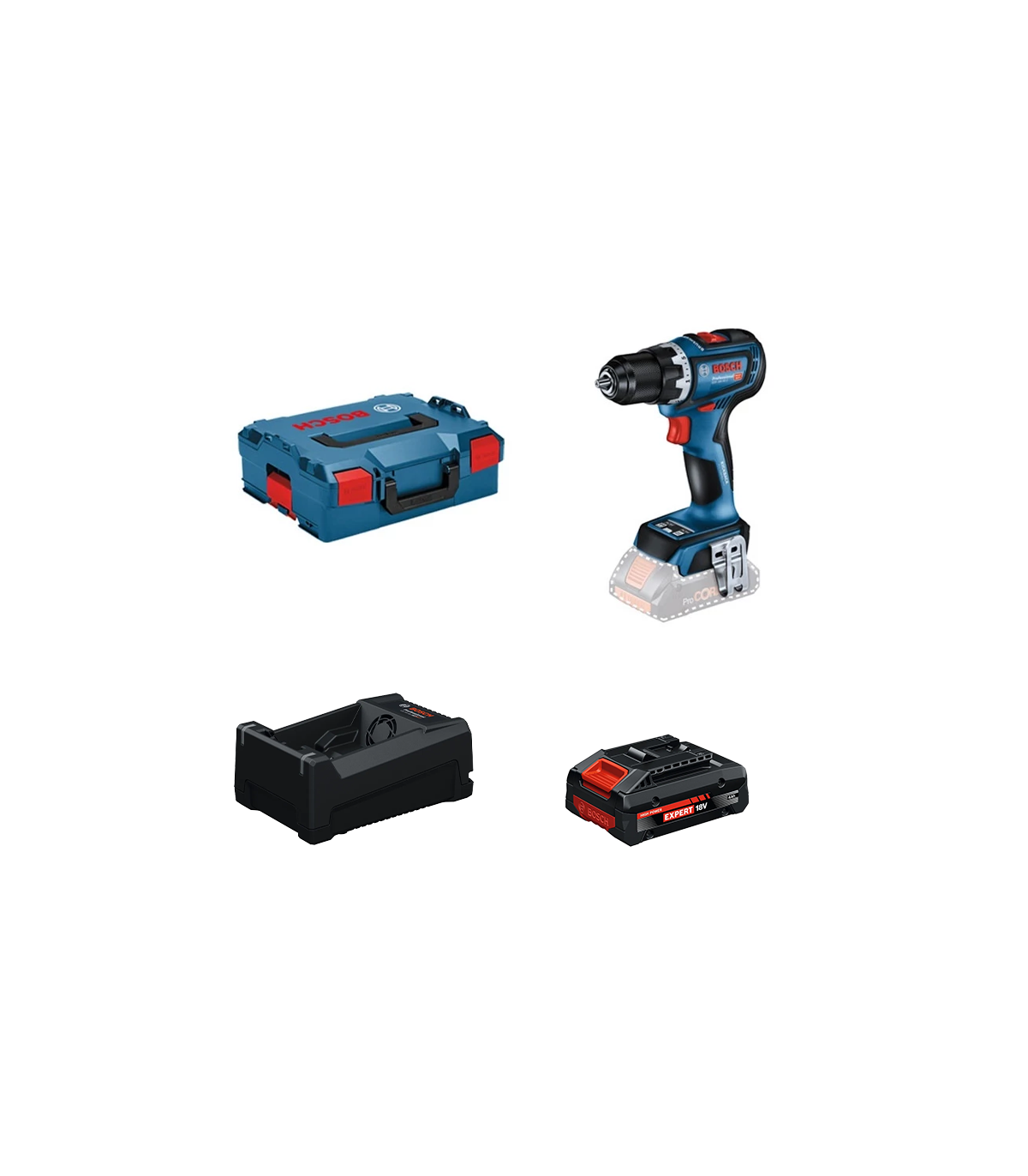 Perceuse-visseuse GSR 18V-90 C + 1 Batterie EXPERT 4 Ah + 1 Chargeur GAL 12V/18V-80 BOSCH