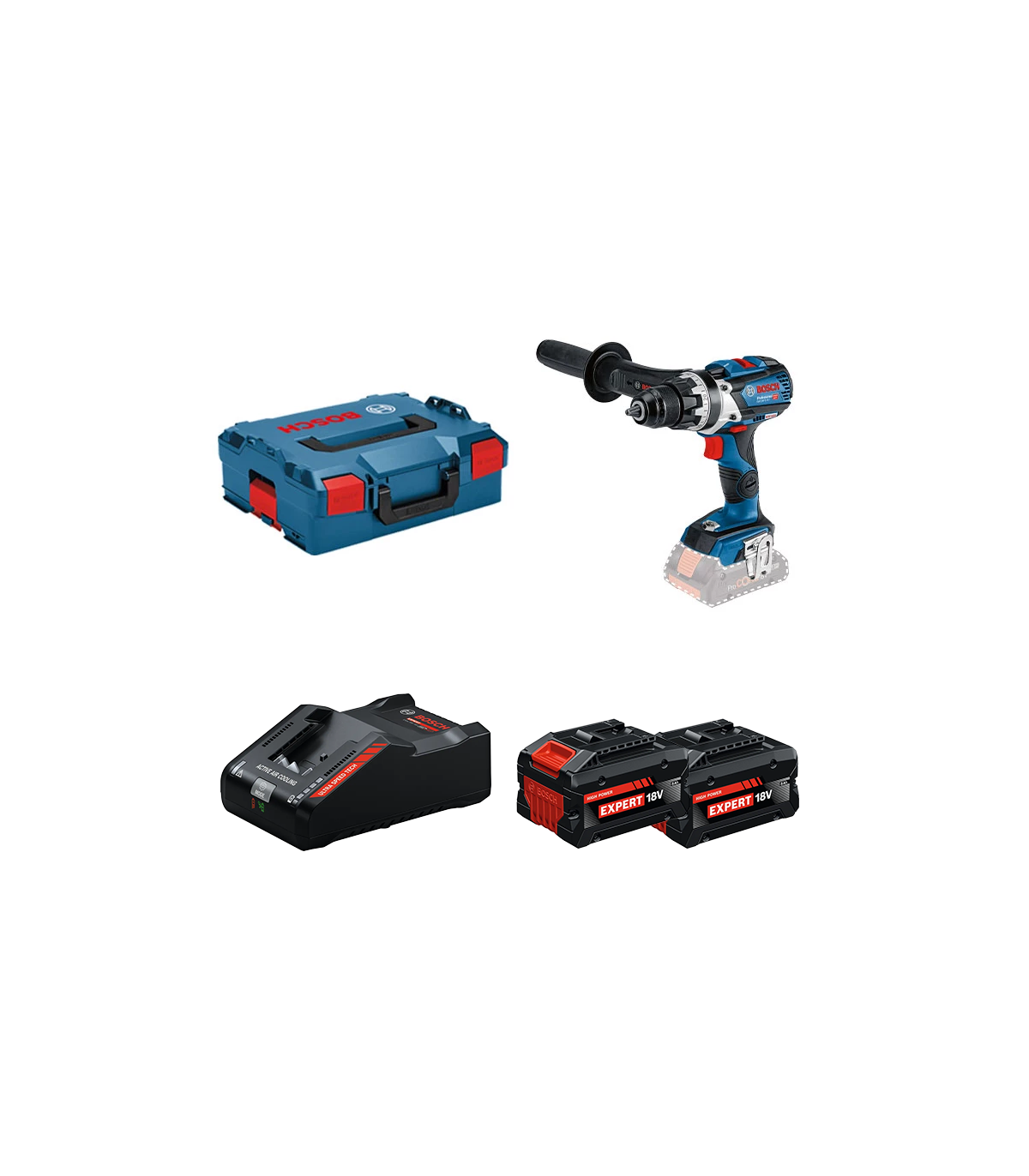 Perceuse-visseuse GSR 18V-110 C + 2 Batteries EXPERT 8 Ah + 1 Chargeur EXAL18V-160 BOSCH