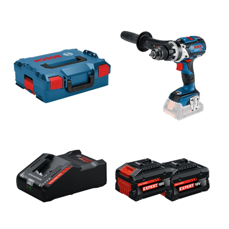 Perceuse-visseuse à percussion GSB 18V-110 C + 2 Batteries EXPERT 8 Ah + 1 Chargeur EXAL18V-160 BOSCH