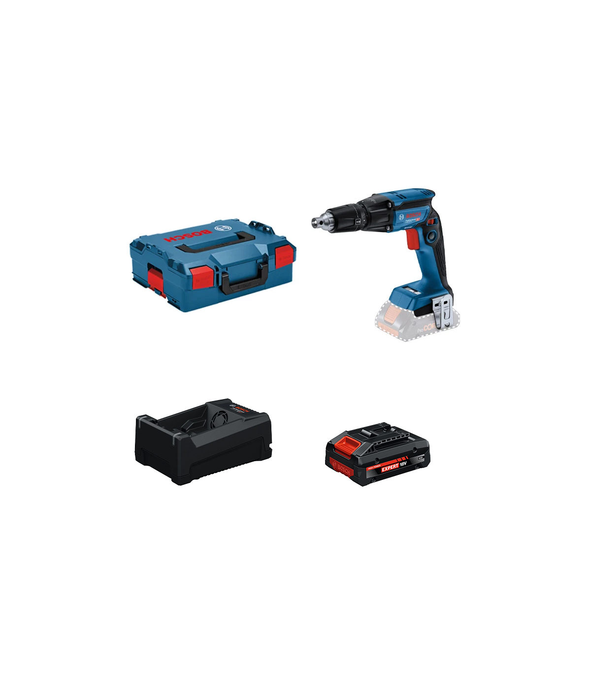 Visseuse placo GTB 18V-45 + 1 Batterie EXPERT 4 Ah + 1 Chargeur GAL 12V/18V-80 BOSCH