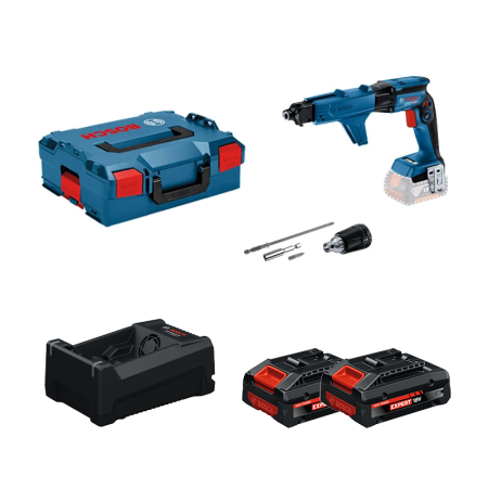 Visseuse placo GTB 18V-45 + chargeur GMA 55 + 2 Batteries EXPERT 4 Ah + 1 Chargeur GAL 12V/18V-80 BOSCH