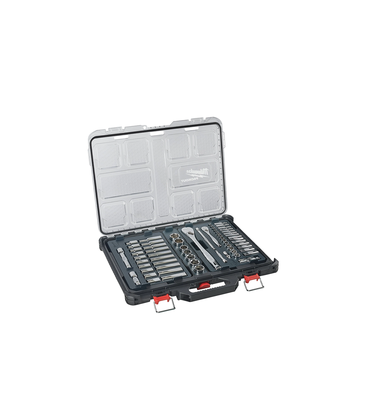 Coffret Packout 63 pièces douille et cliquets 1/2 et 1/4 MILWAUKEE