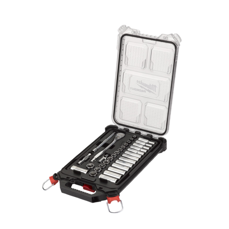 Coffret de 32 pièces clés et douilles à cliquet 3/8" PACKOUT MILWAUKEE