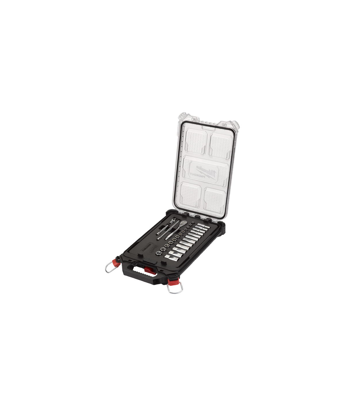 Coffret de 28 pièces clés et douilles à cliquet 1/4" PACKOUT MILWAUKEE