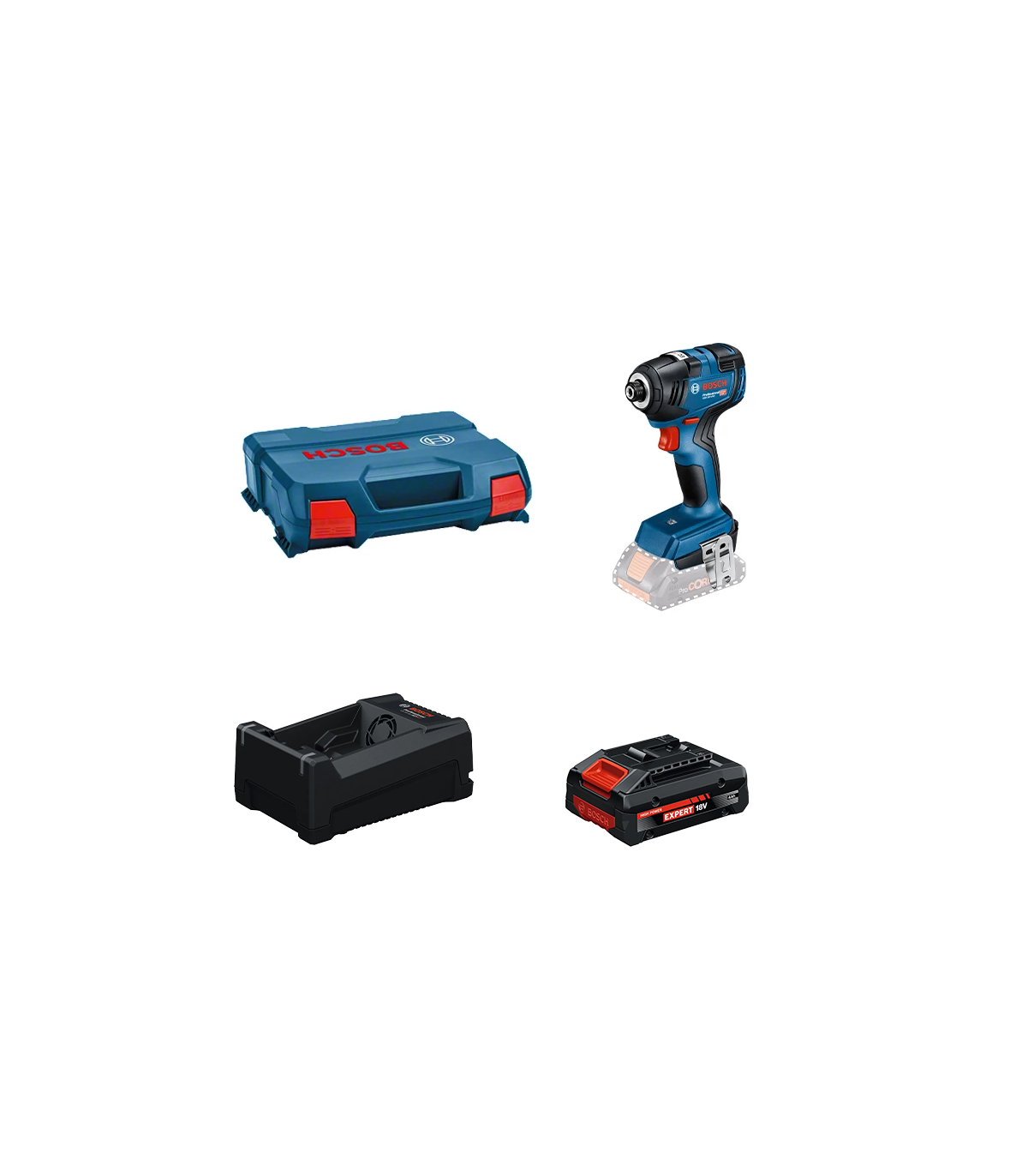 Visseuse à chocs GDR 18V-200 + 1 Batterie EXPERT 4 Ah + 1 Chargeur GAL 12V/18V-80 BOSCH