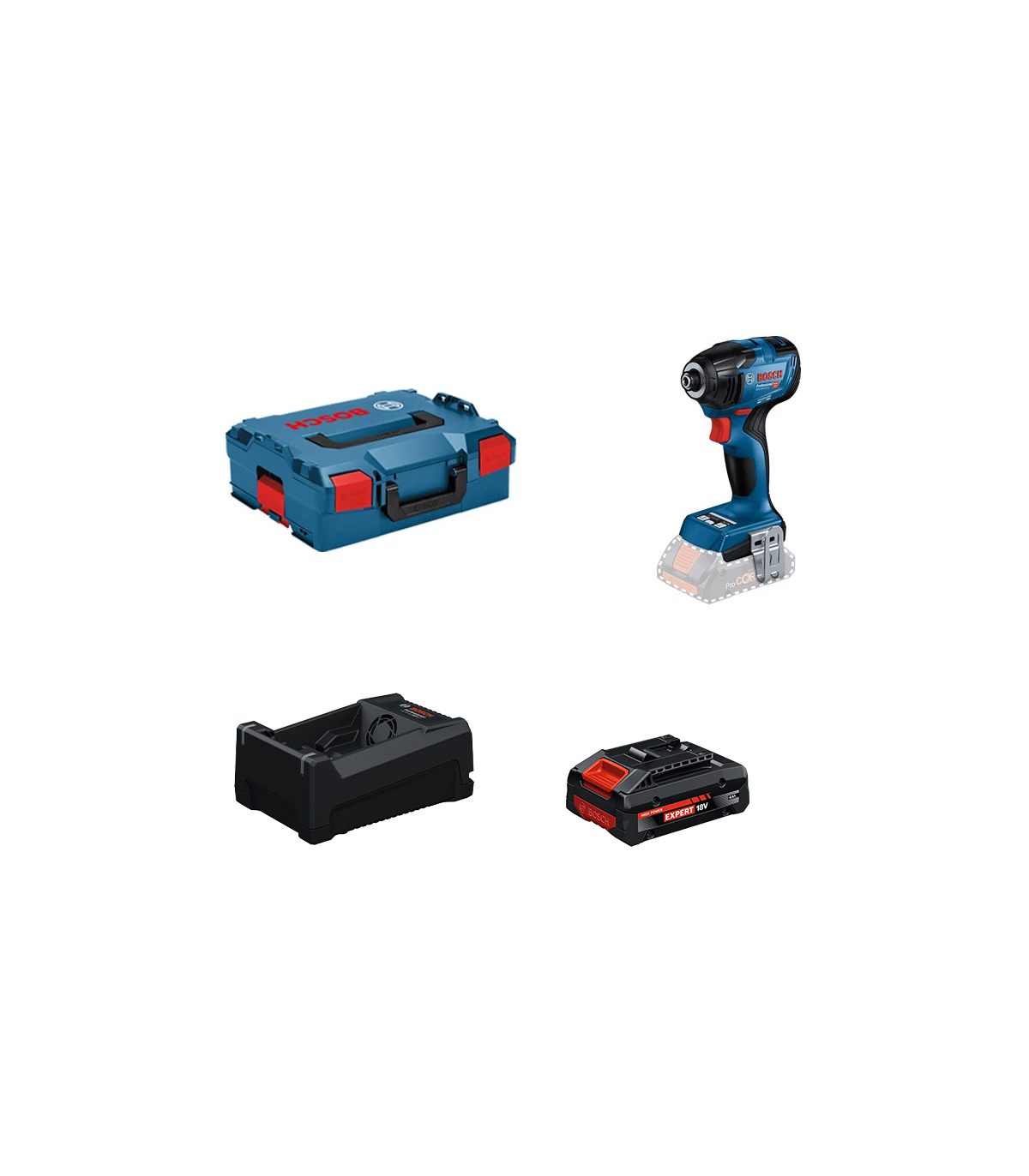 Visseuse à chocs GDR 18V-210 C + 1 Batterie EXPERT 4 Ah + 1 Chargeur GAL 12V/18V-80 BOSCH