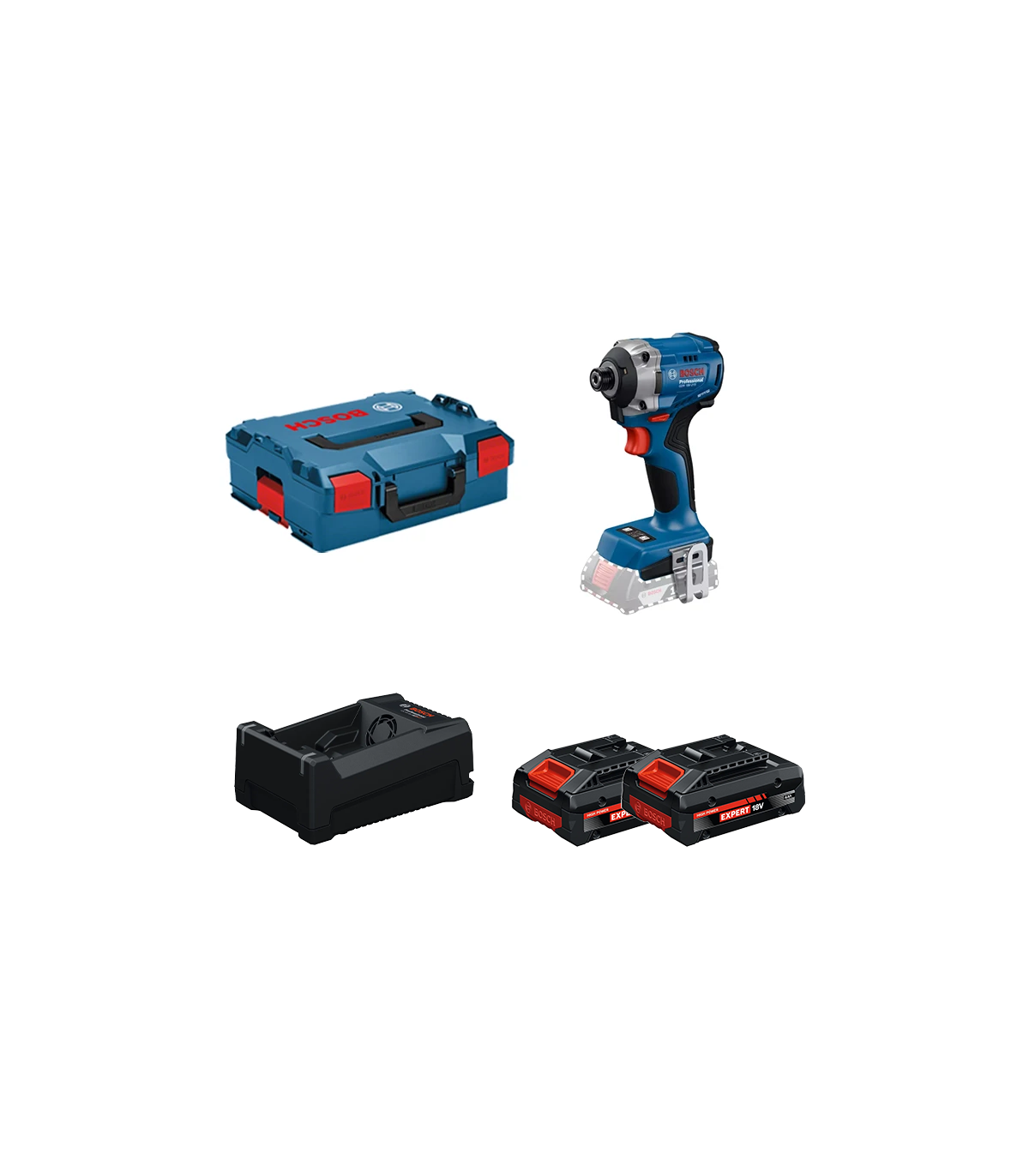 Visseuse à chocs GDR 18V-215 + 2 Batteries EXPERT 4 Ah + 1 Chargeur GAL 12V/18V-80 BOSCH