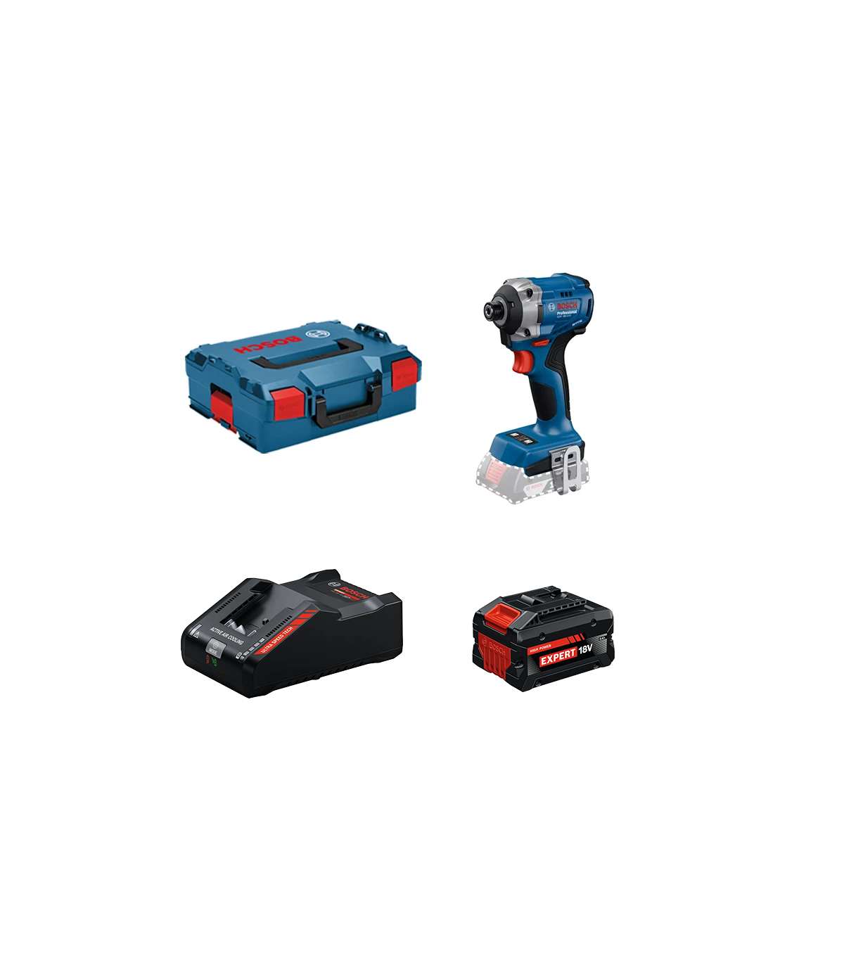 Visseuse à chocs GDR 18V-215 + 1 Batterie EXPERT 8 Ah + 1 Chargeur EXAL18V-160 BOSCH