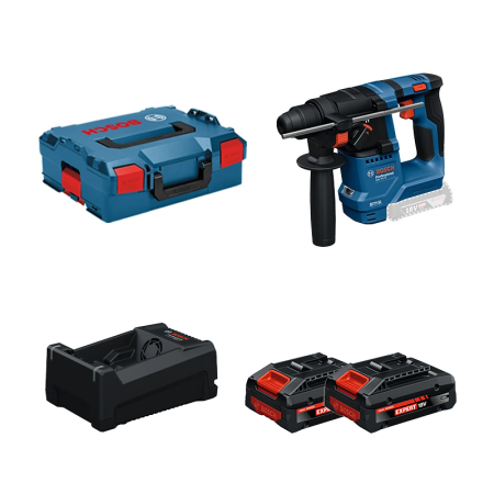 Perforateur SDS Plus GBH 18V-18 + 2 Batteries EXPERT 4 Ah + 1 Chargeur GAL 12V/18V-80 BOSCH