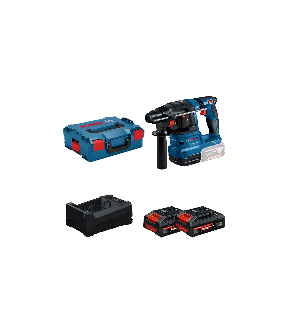 Perforateur SDS-Plus GBH 18V-22 + 2 Batteries EXPERT 4 Ah + 1 Chargeur GAL 12V/18V-80 BOSCH