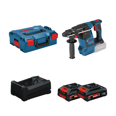Perforateur SDS-Plus GBH 18V-26 + 2 Batteries EXPERT 4 Ah + 1 Chargeur GAL 12V/18V-80 BOSCH