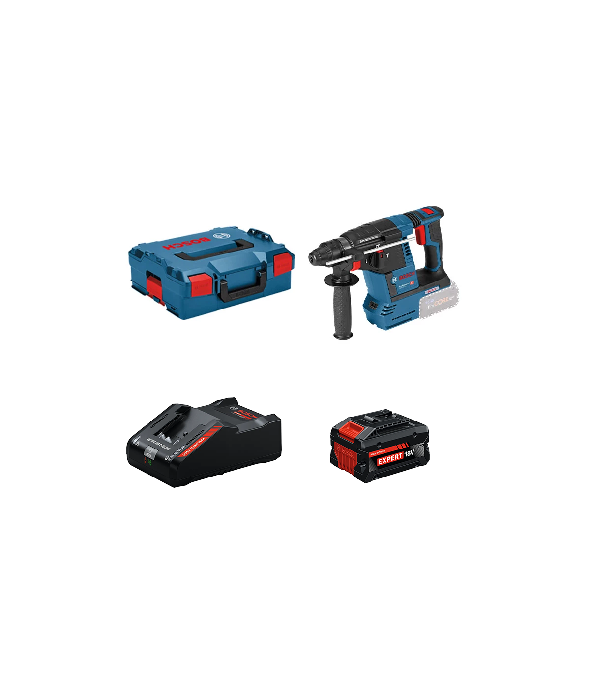 Perforateur SDS-Plus GBH 18V-26 + 1 Batterie EXPERT 8 Ah + 1 Chargeur EXAL18V-160 BOSCH