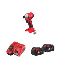Visseuse à chocs 18V M18 BLIDR-0 + 2 batteries 18V 5 Ah + chargeur M12-18 FC MILWAUKEE
