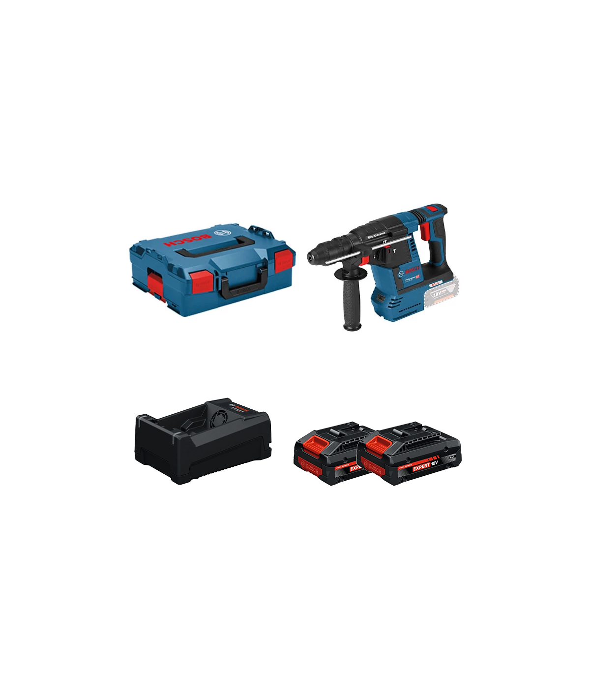 Perforateur GBH 18V-26 F + 2 Batteries EXPERT 4 Ah + 1 Chargeur GAL 12V/18V-80 BOSCH