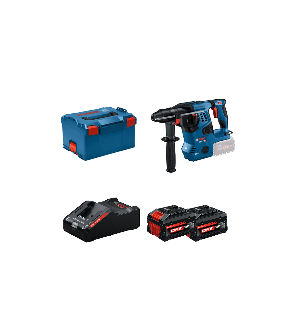 Perforateur GBH 18V-28 C + 2 Batteries EXPERT 8 Ah + 1 Chargeur EXAL18V-160 BOSCH