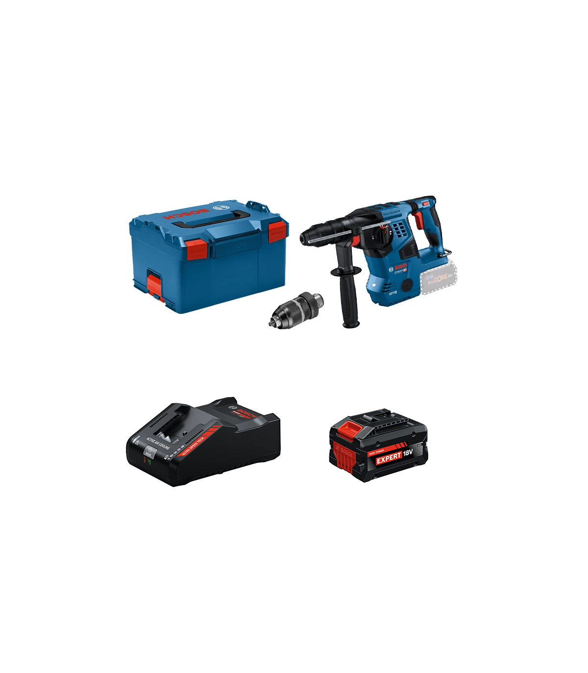 Perforateur GBH 18V-28 CF + 1 Batterie EXPERT 8 Ah + 1 Chargeur EXAL18V-160 BOSCH
