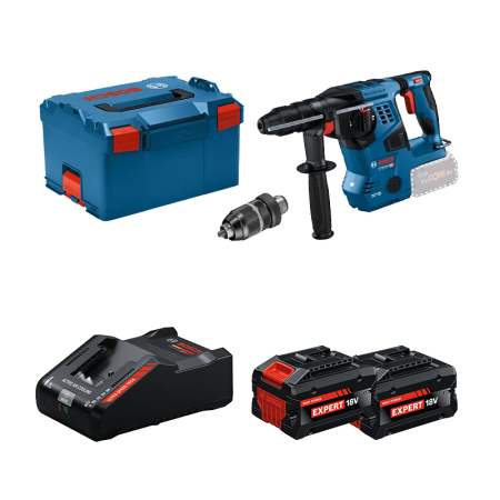Perforateur GBH 18V-28 CF + 2 Batteries EXPERT 8 Ah + 1 Chargeur EXAL18V-160 BOSCH