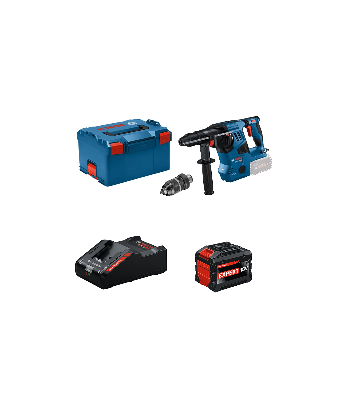 Perforateur GBH 18V-28 CF + 1 Batterie EXPERT 15 Ah + 1 Chargeur EXAL18V-160 BOSCH