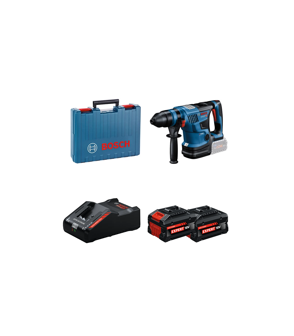 Perforateur GBH 18V-34 CF + 2 Batteries EXPERT 8 Ah + 1 Chargeur EXAL18V-160 BOSCH
