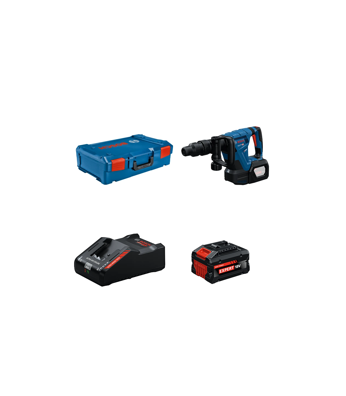 Perforateur SDS Max GSH 18V-5 + 1 Batterie EXPERT 8 Ah + 1 Chargeur EXAL18V-160 BOSCH