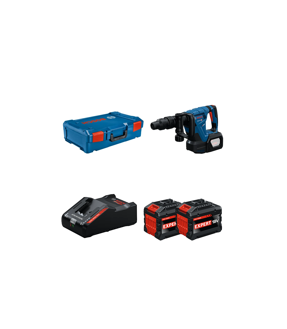 Perforateur SDS Max GSH 18V-5 + 2 Batteries EXPERT 15 Ah + 1 Chargeur EXAL18V-160 BOSCH