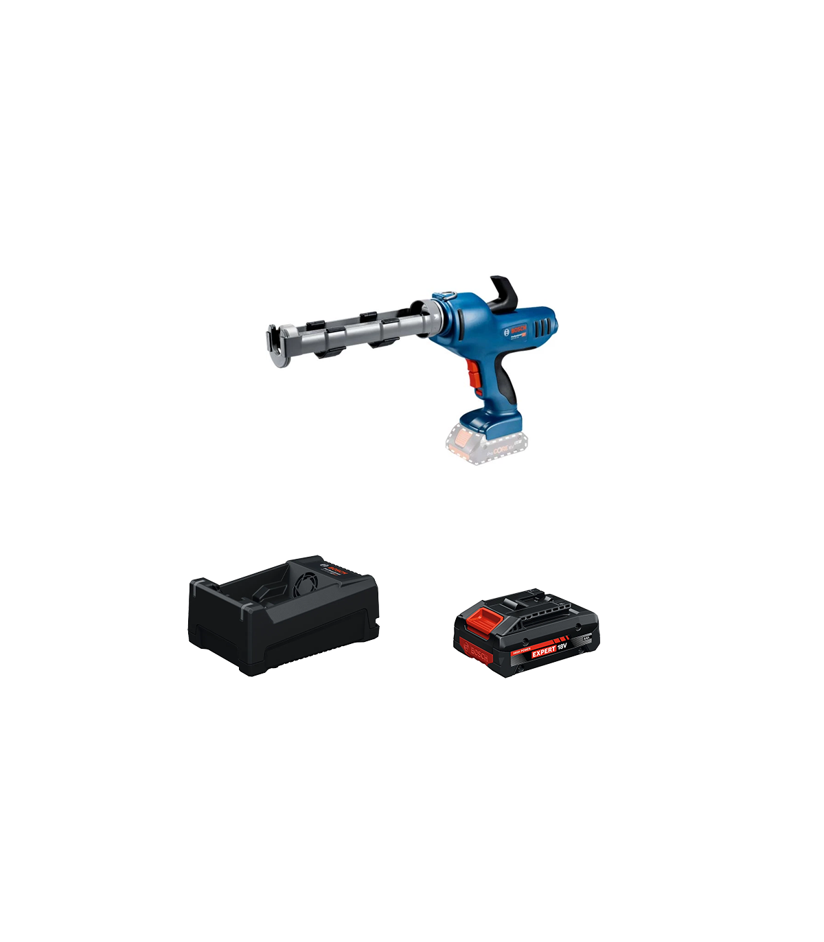 Pistolet à mastic sans-fil GCG 18V-310 Professional + 1 Batterie EXPERT 4 Ah + 1 Chargeur GAL 12V/18V-80 BOSCH
