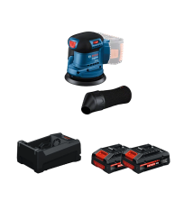 Ponceuse excentrique Ø125 mm GEX 185-LI + 2 Batteries EXPERT 4 Ah + 1 Chargeur GAL 12V/18V-80 BOSCH