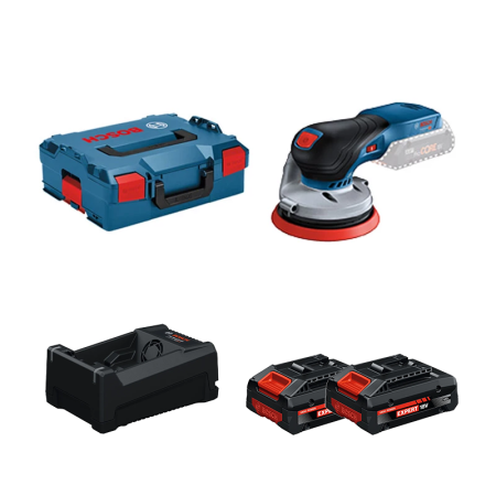 Ponceuse excentrique Ø125 mm GEX 18V-125 + 2 Batteries EXPERT 4 Ah + 1 Chargeur GAL 12V/18V-80 BOSCH