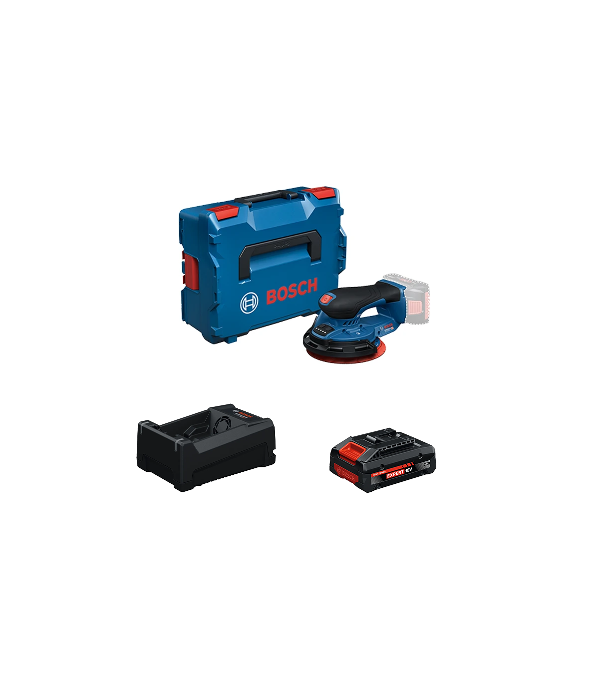 Ponceuse excentrique Ø150 mm GEX 18V-150-3 + 1 Batterie EXPERT 4 Ah + 1 Chargeur GAL 12V/18V-80 BOSCH