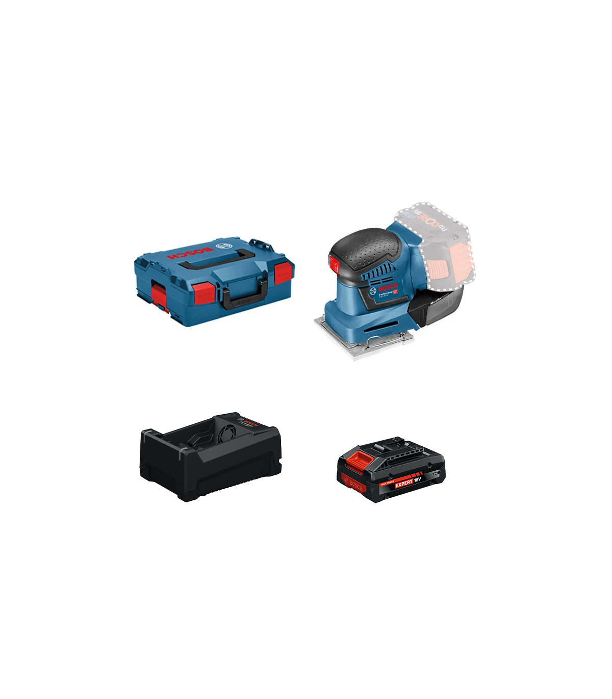 Ponceuse vibrante GSS 18V-10 + 1 Batterie EXPERT 4 Ah + 1 Chargeur GAL 12V/18V-80 BOSCH
