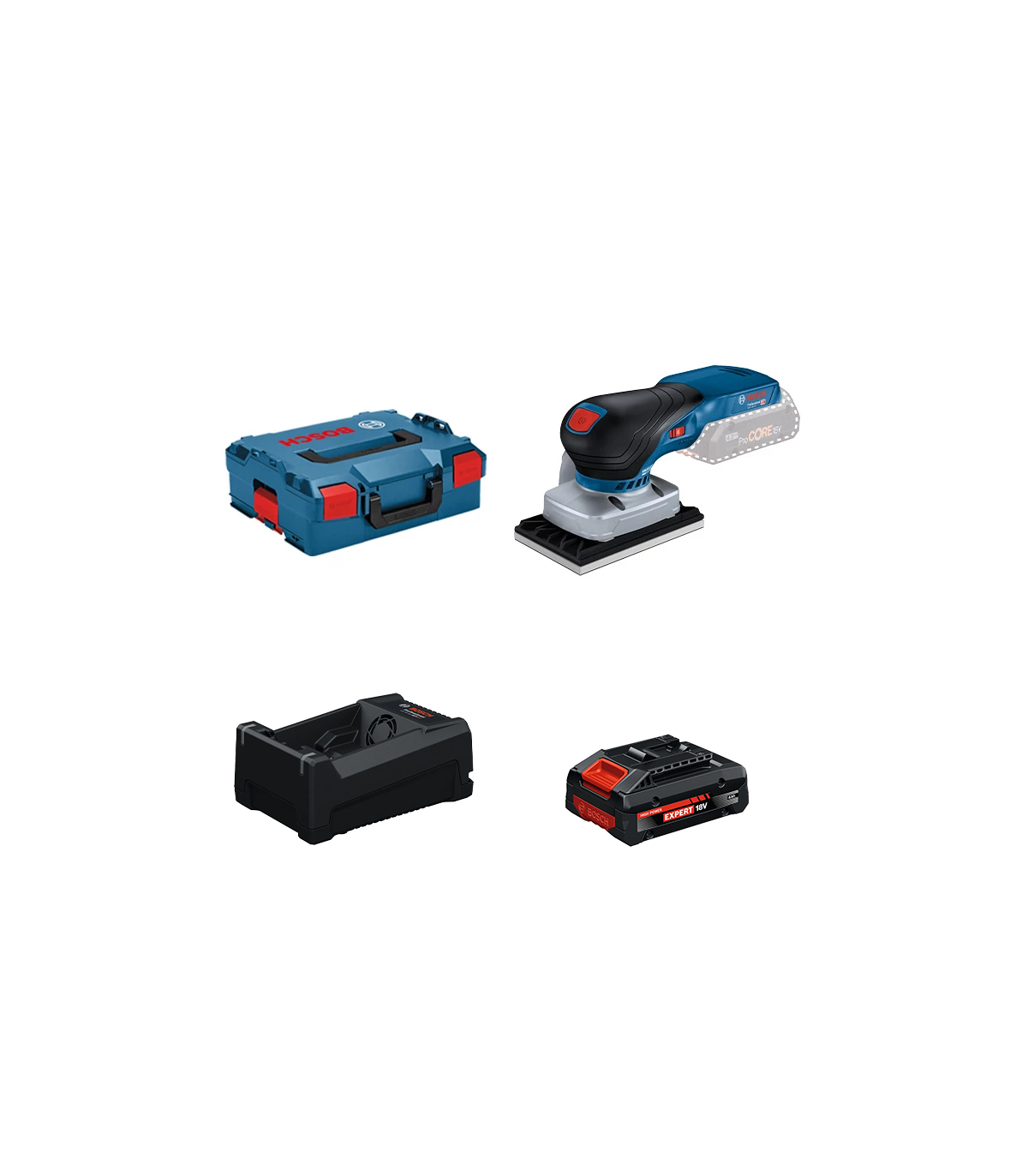 Ponceuse vibrante GSS 18V-13 + 1 Batterie EXPERT 4 Ah + 1 Chargeur GAL 12V/18V-80 BOSCH